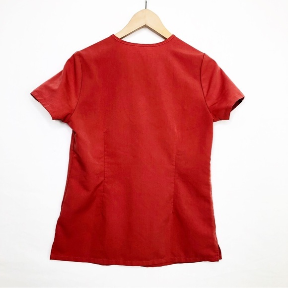 Figs technical collection, orange V-neck tunic top - Picture 2 of 9